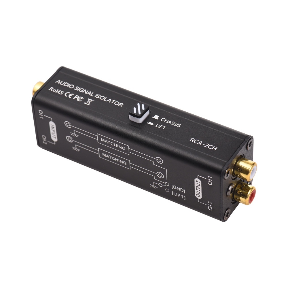 Audio Music Isolator - Portable 2 Channels RCA Ground Loop
