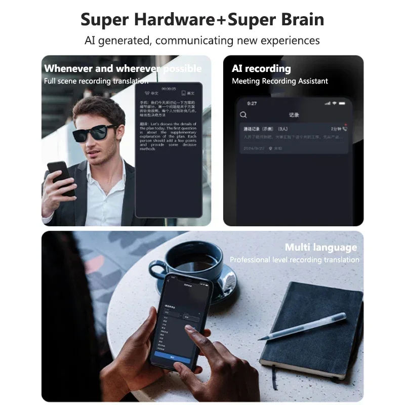 AI Translation Glasses Smart S - Audio With Music Ai recension och pris