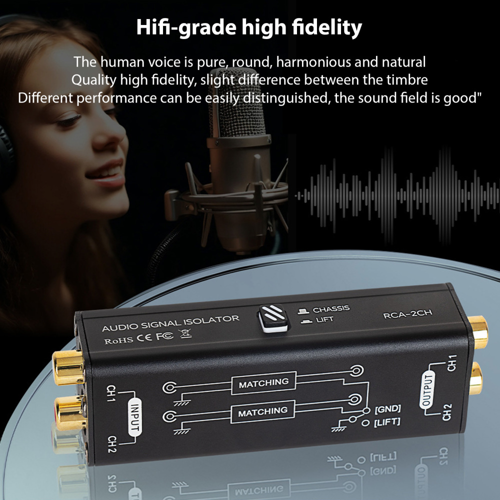 Portable 2 Channels RCA Ground - Audio Music Isolator recension och pris