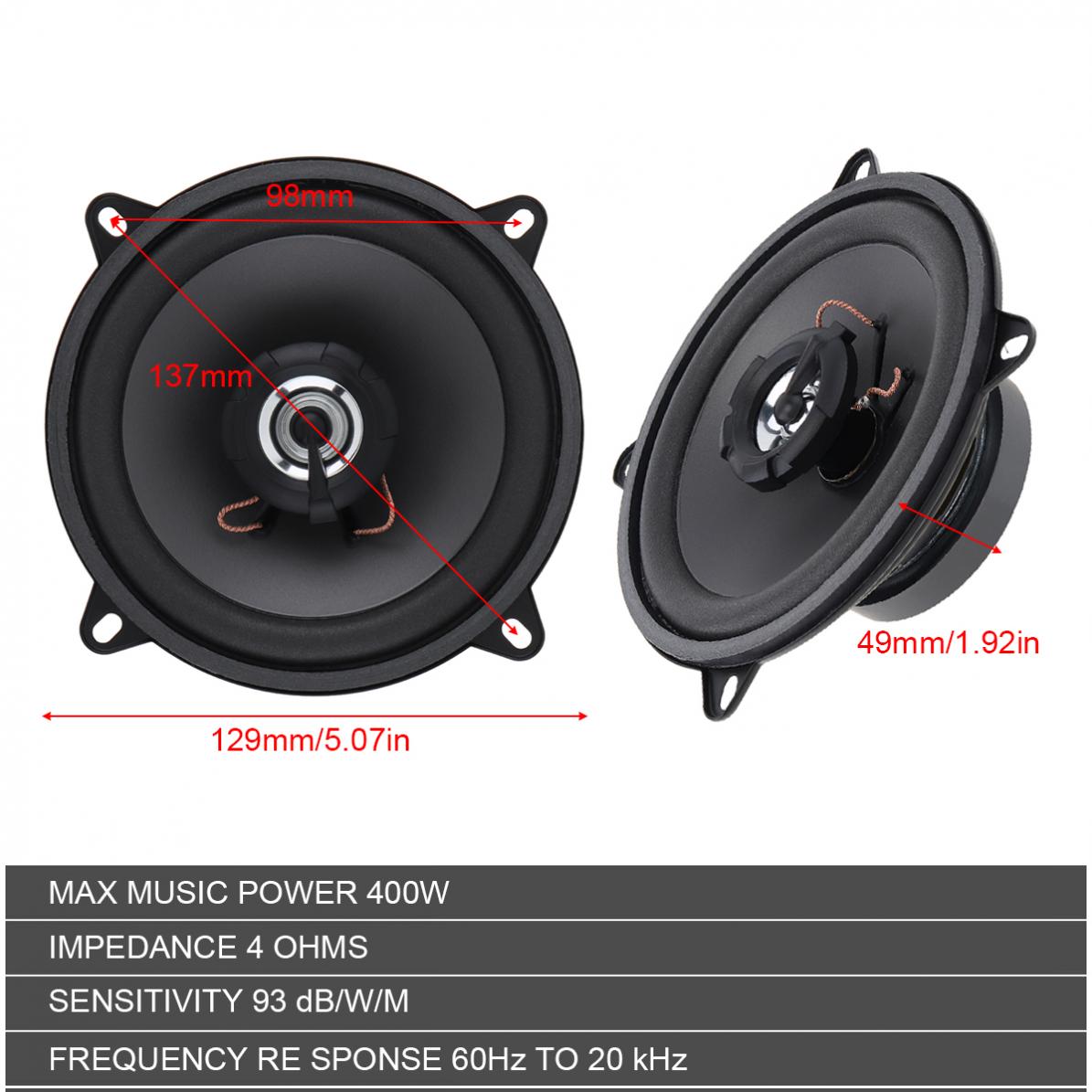 5 Inch 400W / 500W 2-Way Car H - Audio Universal Music recension och pris