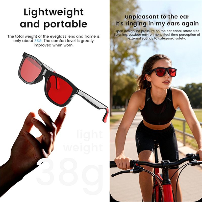 AI Smart Audio Glasses Touch T - Audio With Music Ai recension och pris