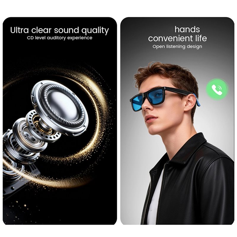 AI Smart Audio Glasses Touch T - Audio With Music Ai recension och pris