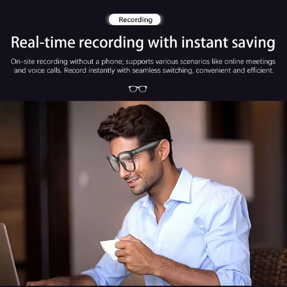 M02S AI Smart Glasses 8MP Came - Audio With Music Ai recension och pris