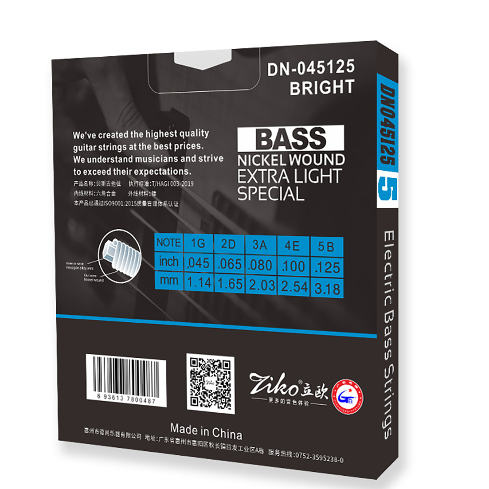 ZIKO Electric Bass Strings 4/5 - Bass Guitar Strings recension och pris