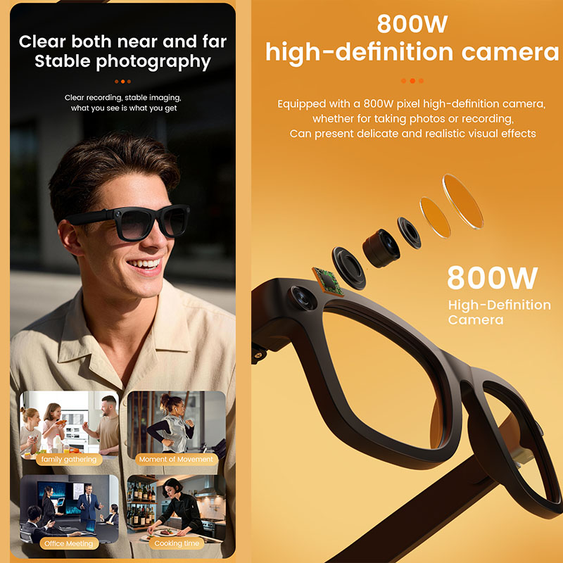AI Smart Glasses 800W Camera A - Audio With Music Ai recension och pris